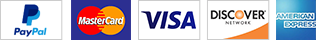 Accepted payment methods: PayPal, Visa, Mastercard, Discover, American Express
